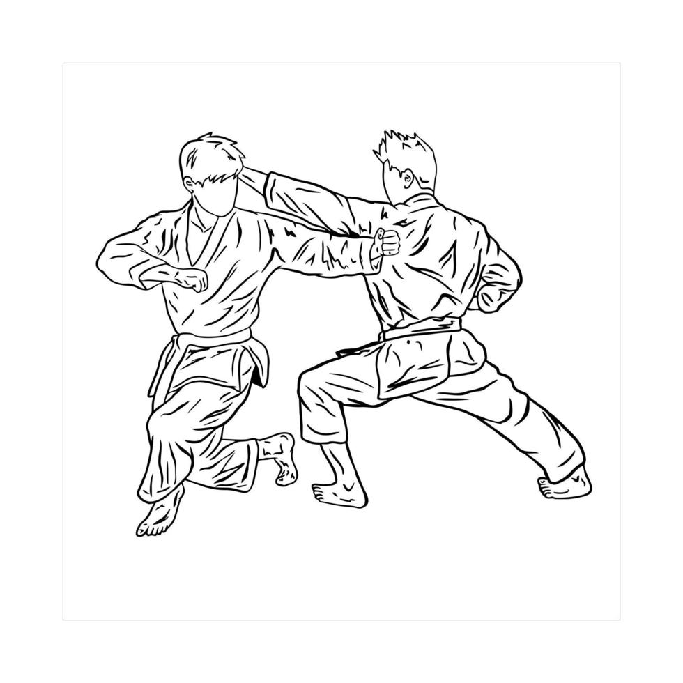 karate fighter icon logo vector