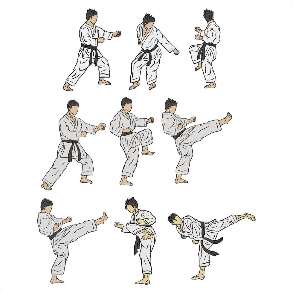karate fighter icon logo vector