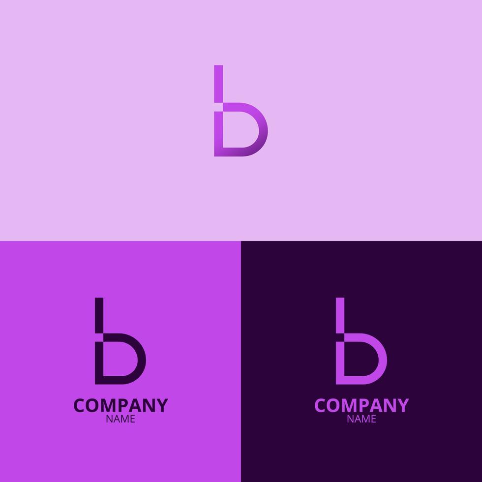 the letter b logo with a clean and modern style also uses a sharp gradient purple color with more colorful shades, perfect for strengthening your company logo branding vector