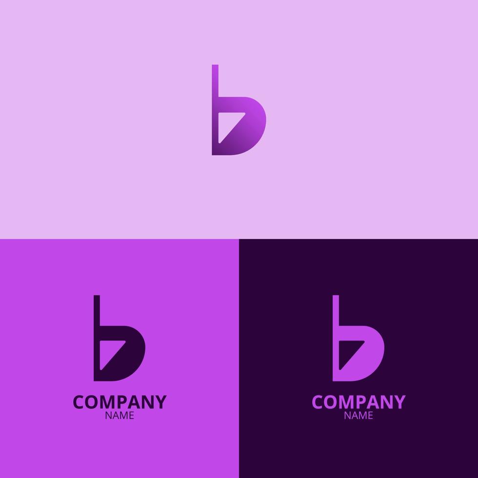 the letter b logo with a clean and modern style also uses a sharp gradient purple color with more colorful shades, perfect for strengthening your company logo branding vector