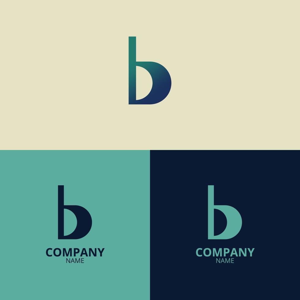 The letter b logo with a clean and modern style also uses a faded blue gradient color that has a professional feel, perfect for strengthening your company logo branding vector