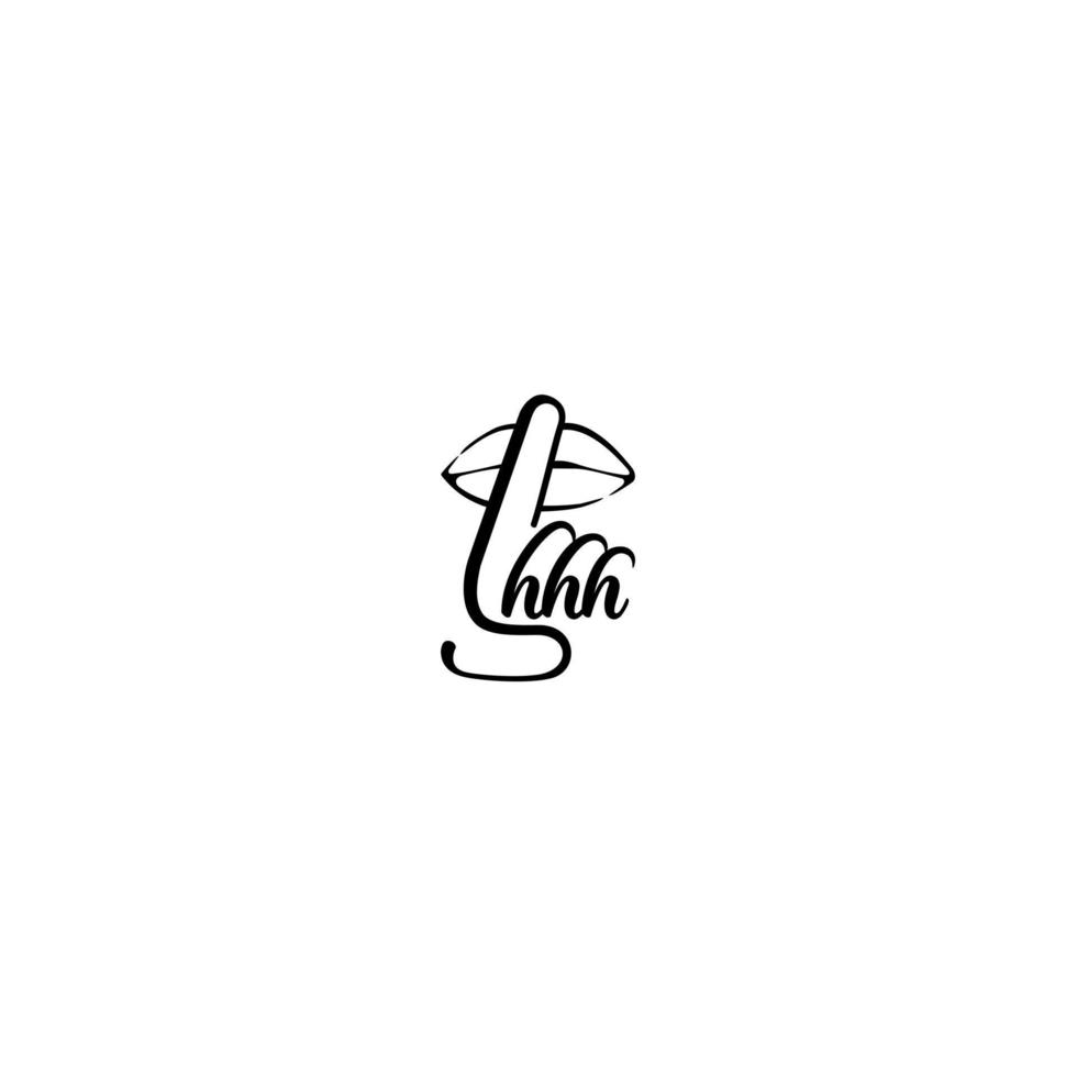 Finger asking for silence isolated on a white background shhh hand vector line drawing icon shush