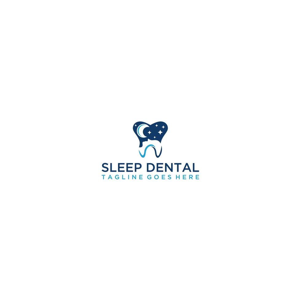 Sleep Dental Logo Design . vector