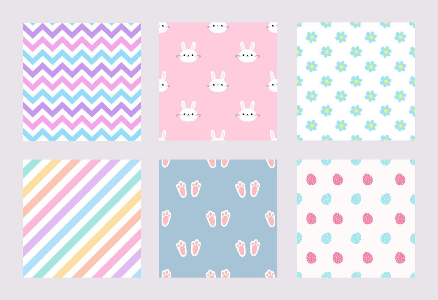 Lovely hand-drawn Easter seamless pattern, cute doodle eggs, pastel color, bunny, great for textiles, banners, wallpaper, wrapping - vector design Happy Easter Egg Hunt