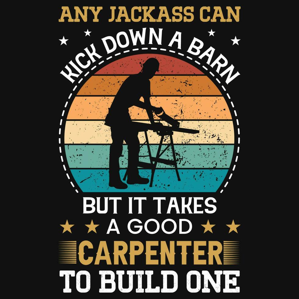 Carpenter vintages tshirt design vector