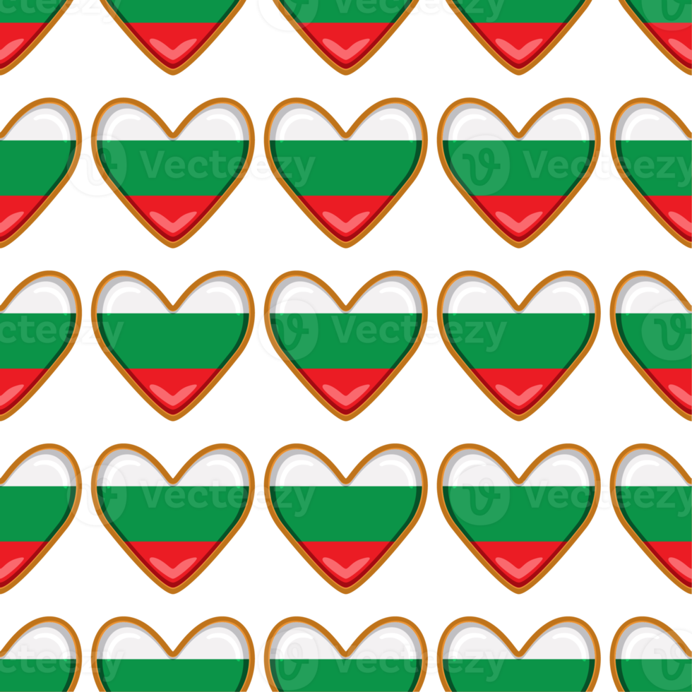 Pattern cookie with flag country Bulgaria in tasty biscuit png