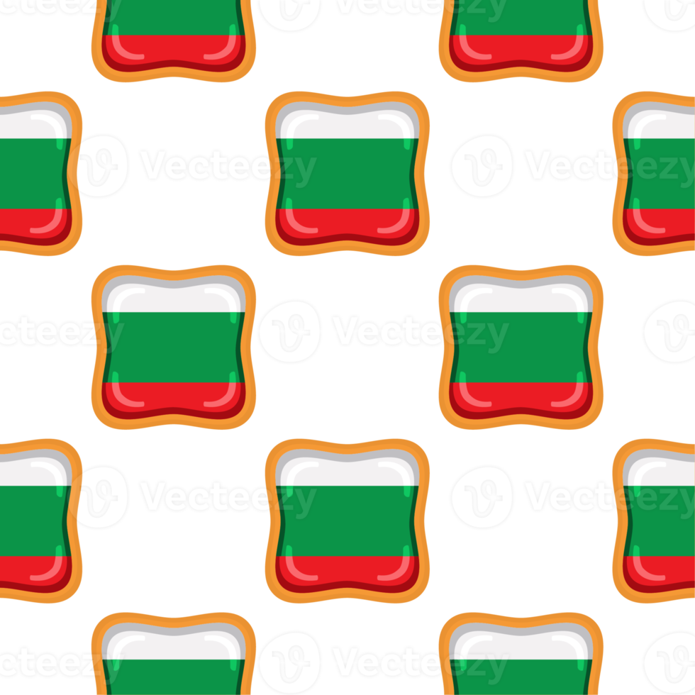 Pattern cookie with flag country Bulgaria in tasty biscuit png