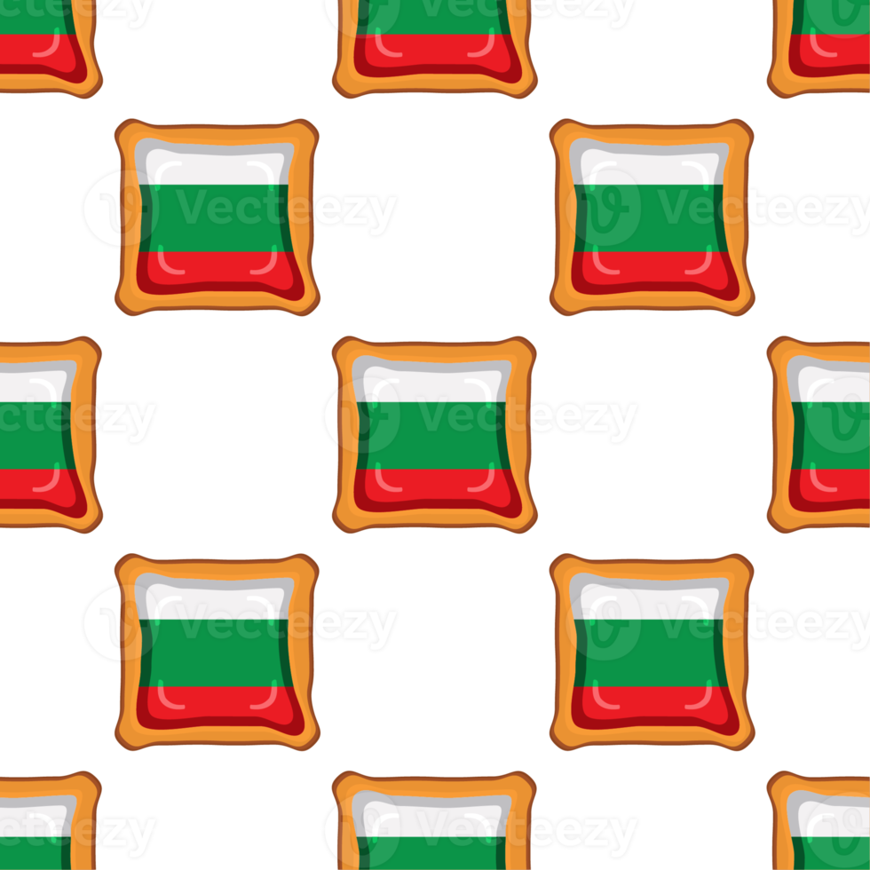 Pattern cookie with flag country Bulgaria in tasty biscuit png