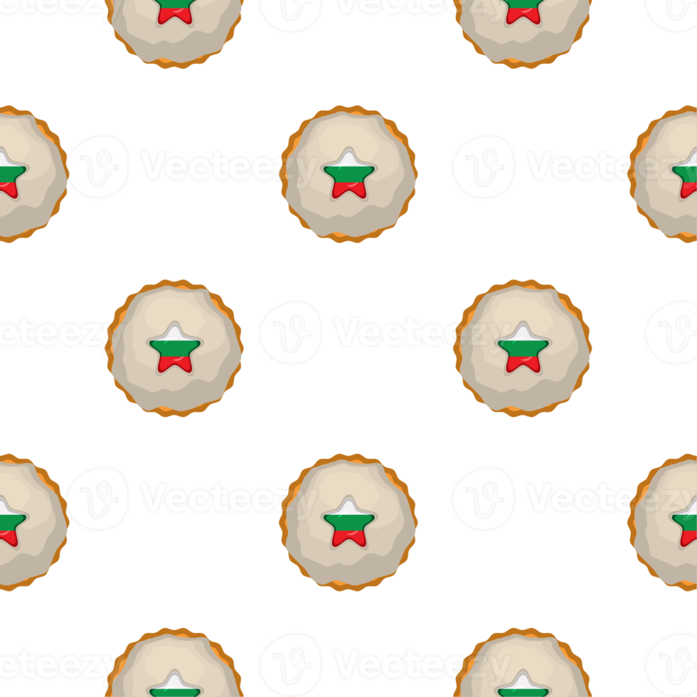 Pattern cookie with flag country Bulgaria in tasty biscuit png