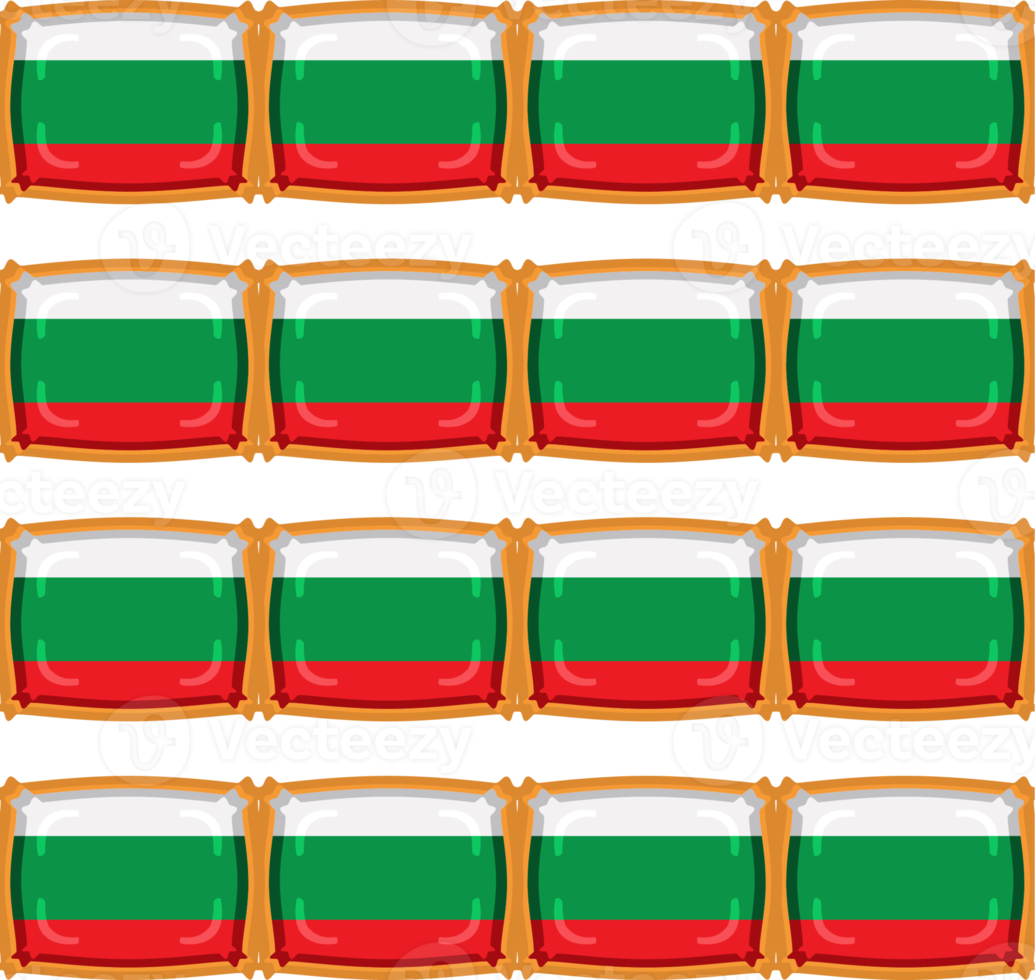 Pattern cookie with flag country Bulgaria in tasty biscuit png