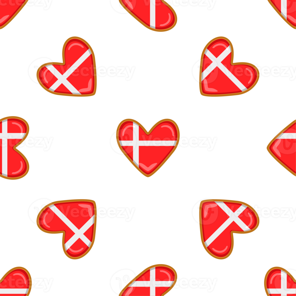 Pattern cookie with flag country Denmark in tasty biscuit png