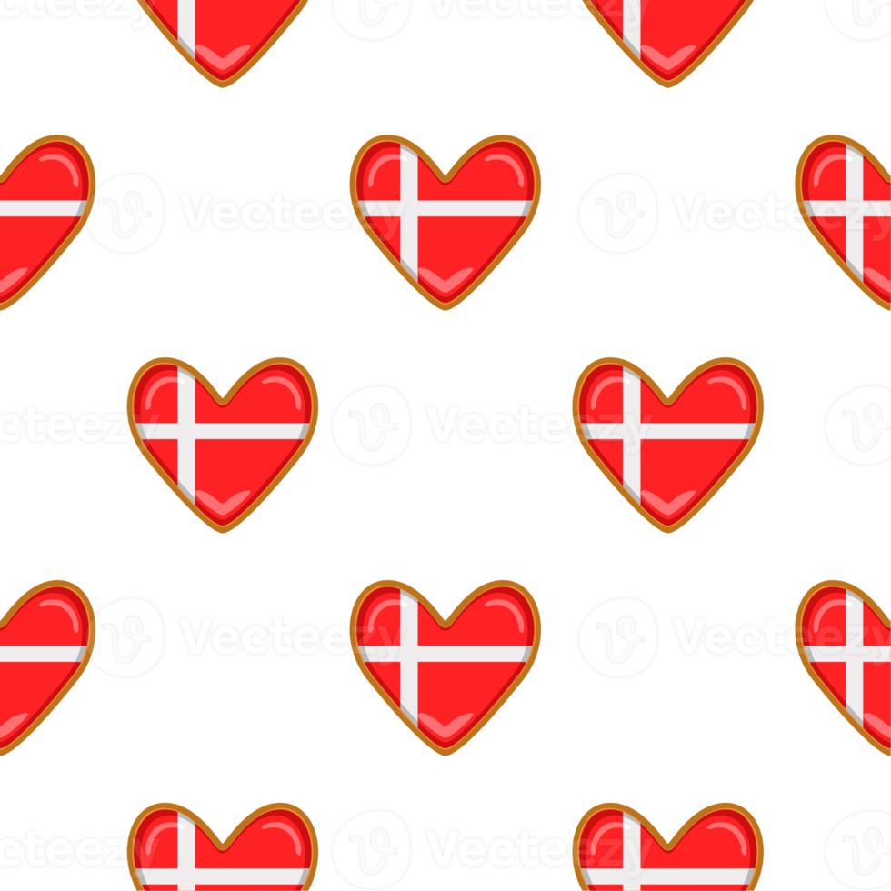 Pattern cookie with flag country Denmark in tasty biscuit png