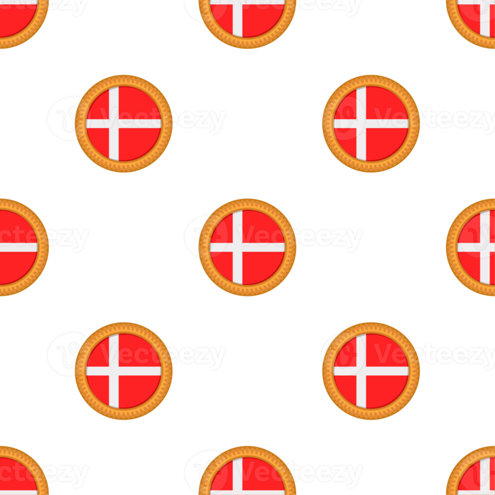 Pattern cookie with flag country Denmark in tasty biscuit png