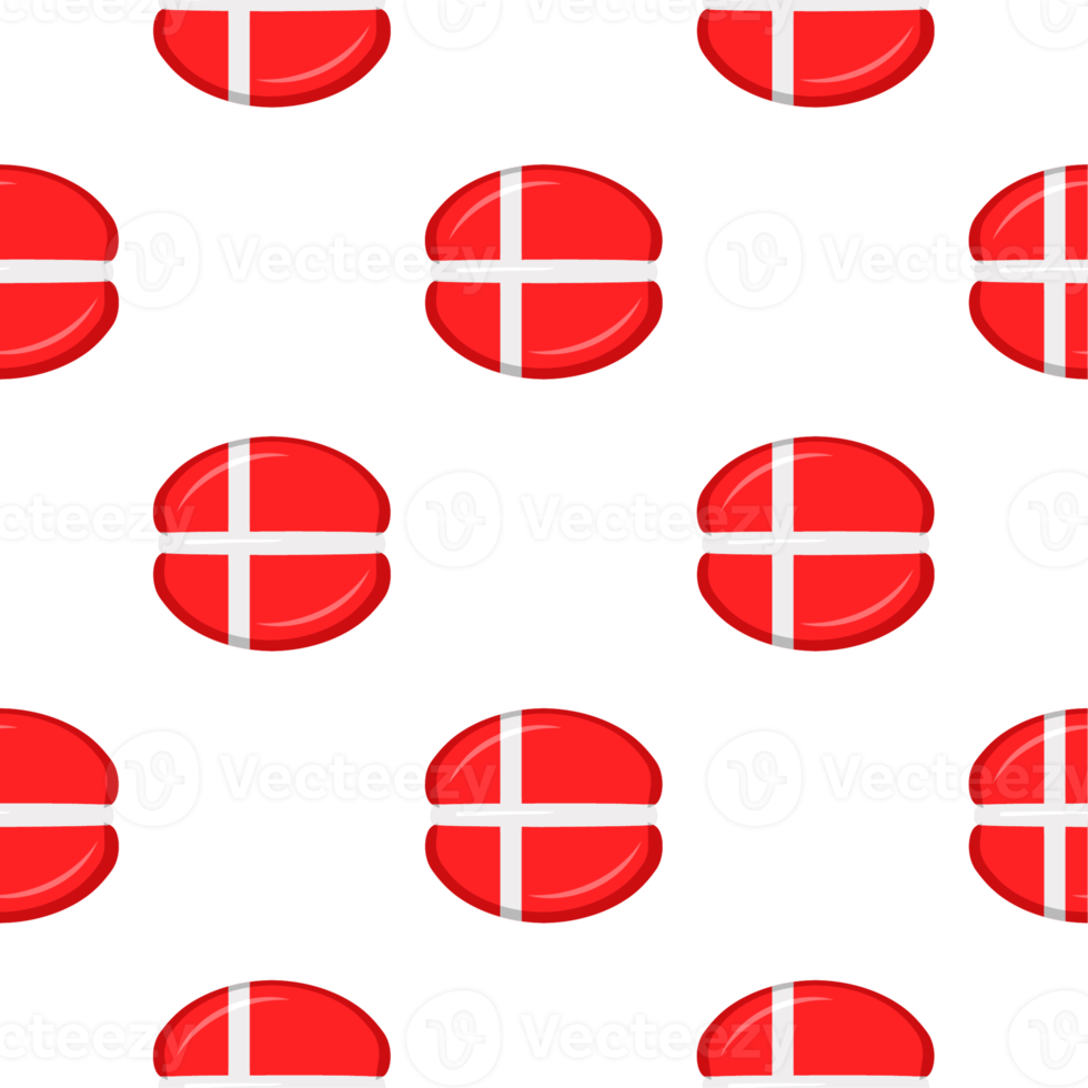Pattern cookie with flag country Denmark in tasty biscuit png