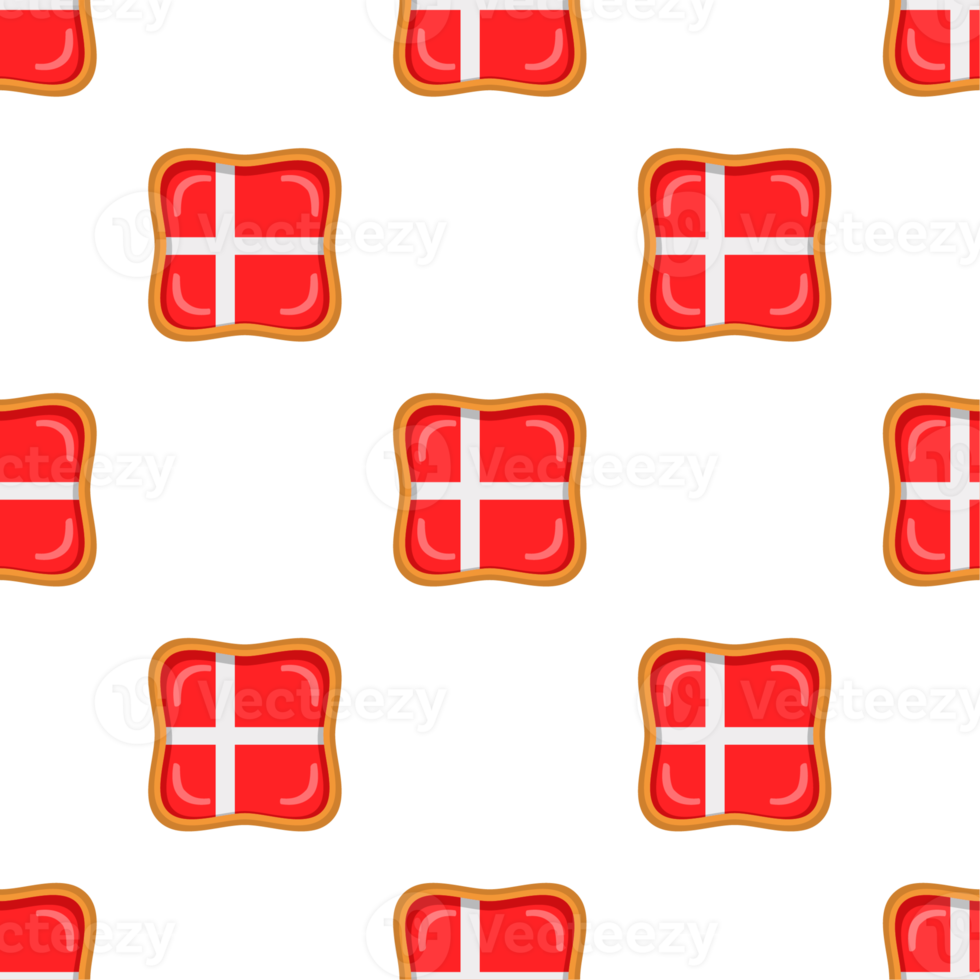 Pattern cookie with flag country Denmark in tasty biscuit png