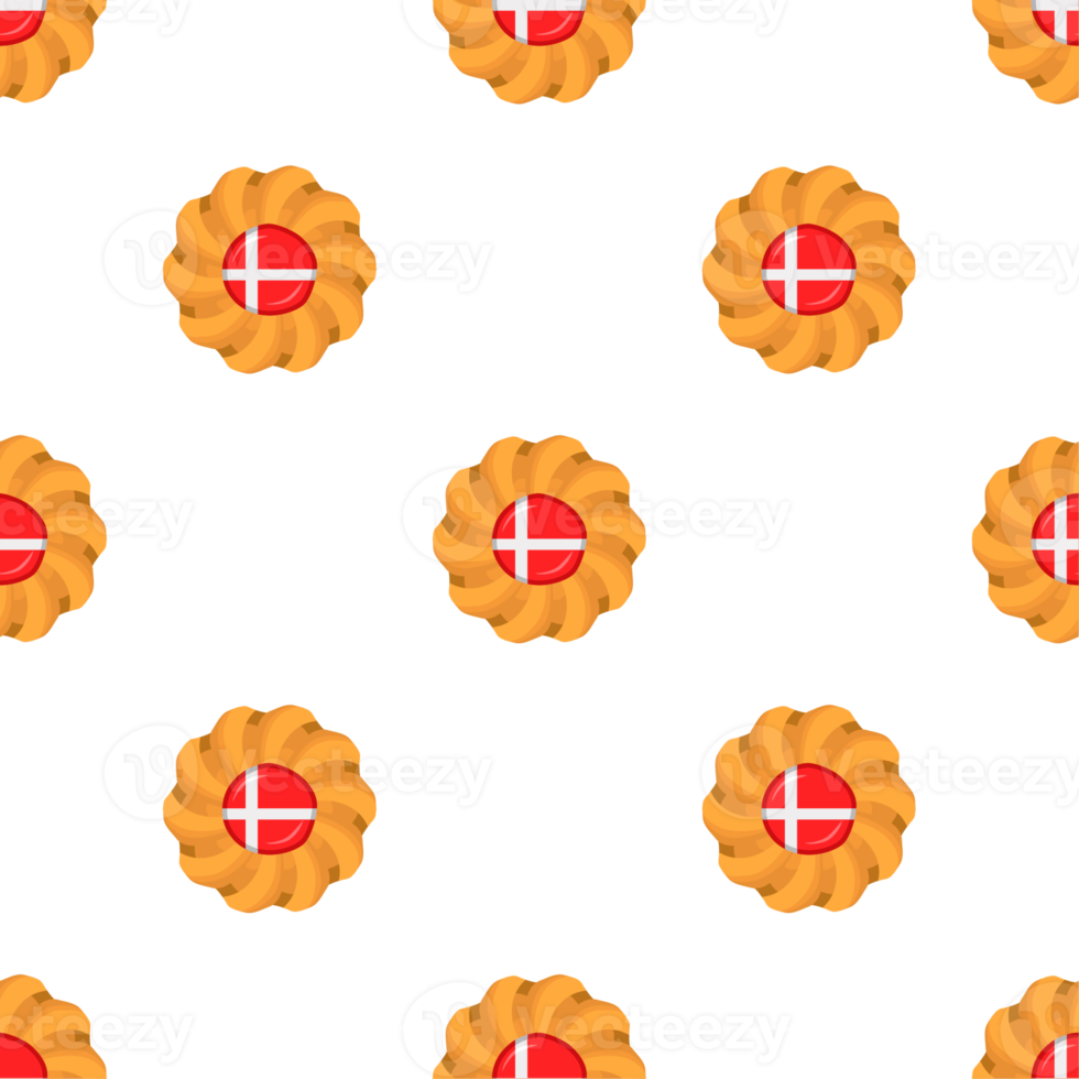 Pattern cookie with flag country Denmark in tasty biscuit png