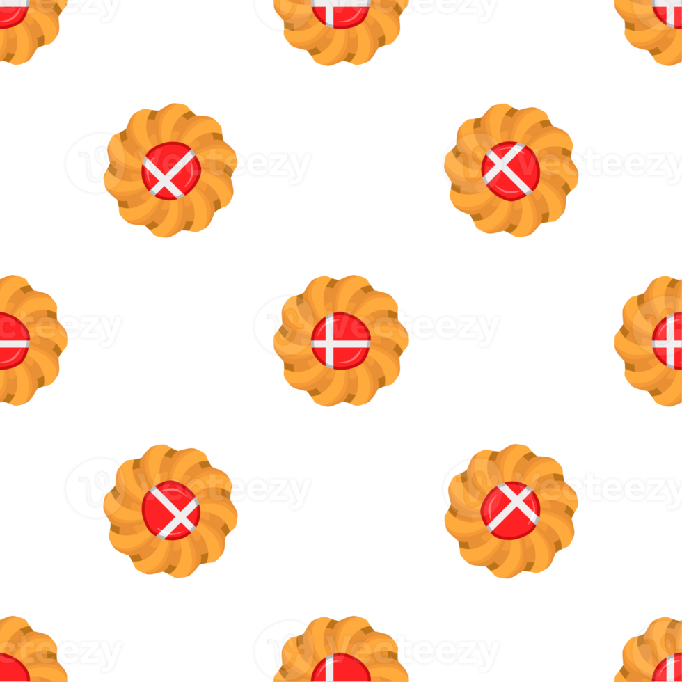 Pattern cookie with flag country Denmark in tasty biscuit png