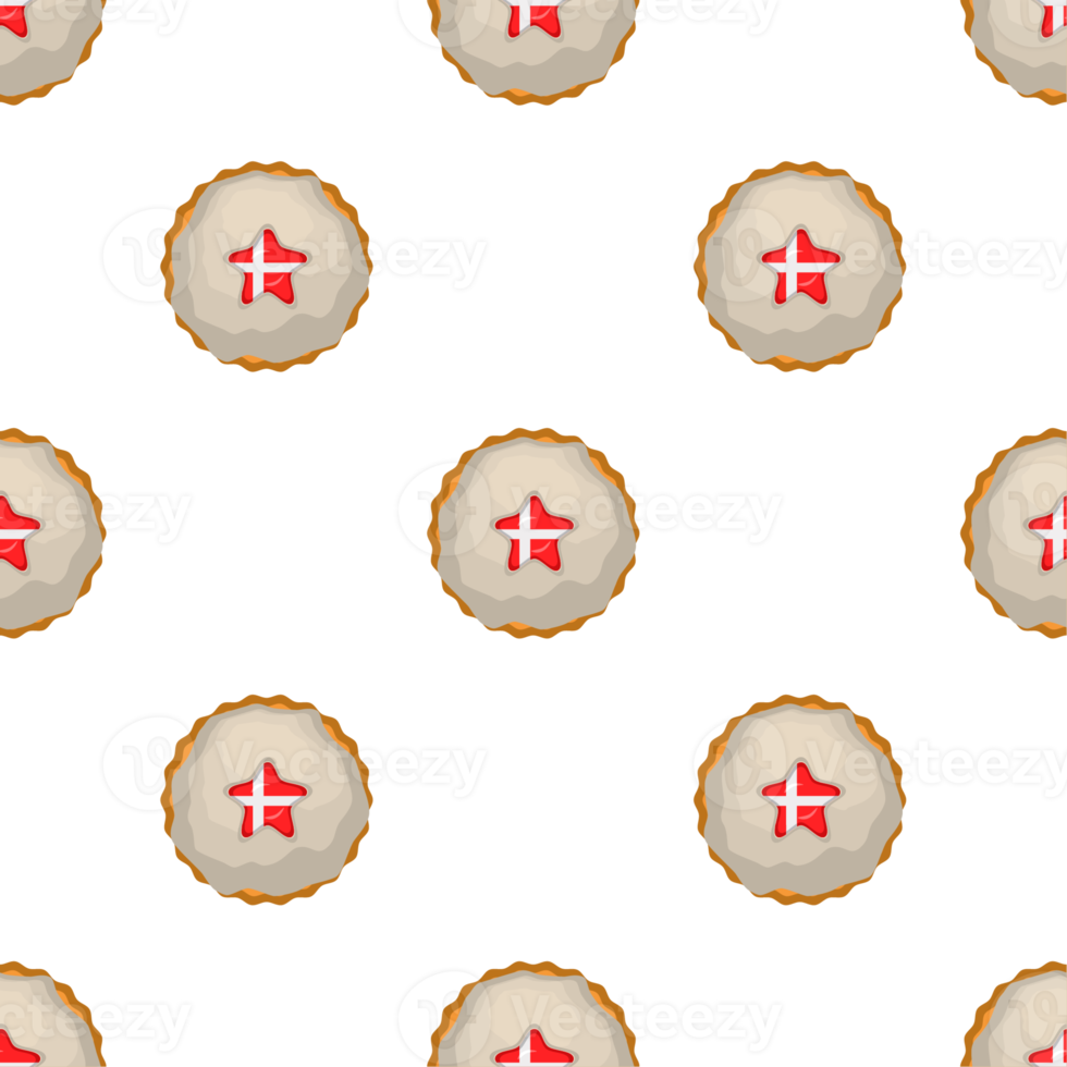 Pattern cookie with flag country Denmark in tasty biscuit png