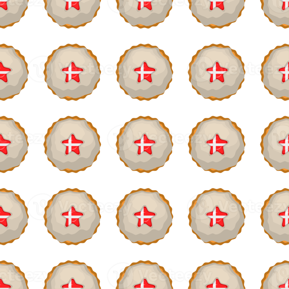 Pattern cookie with flag country Denmark in tasty biscuit png