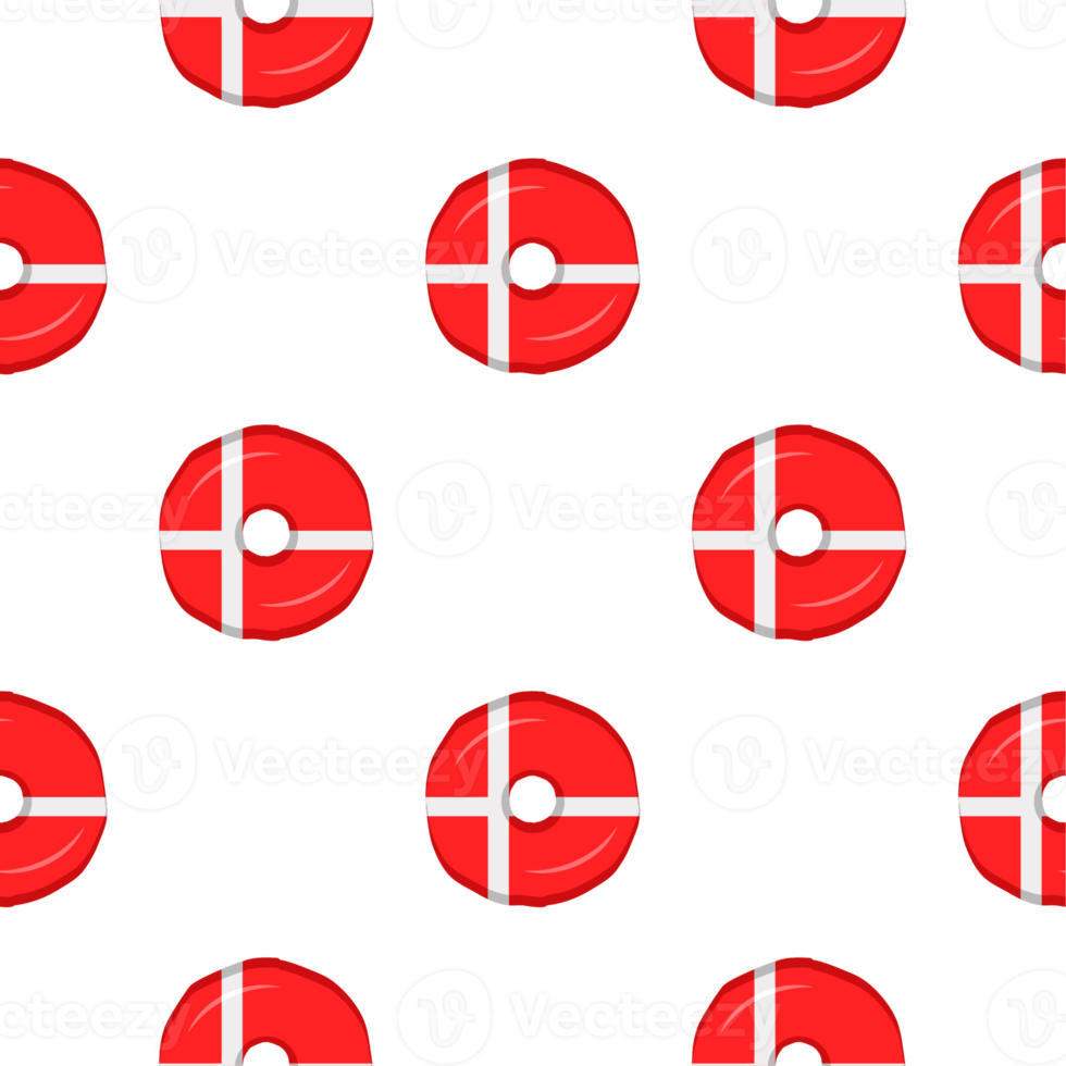 Pattern cookie with flag country Denmark in tasty biscuit png