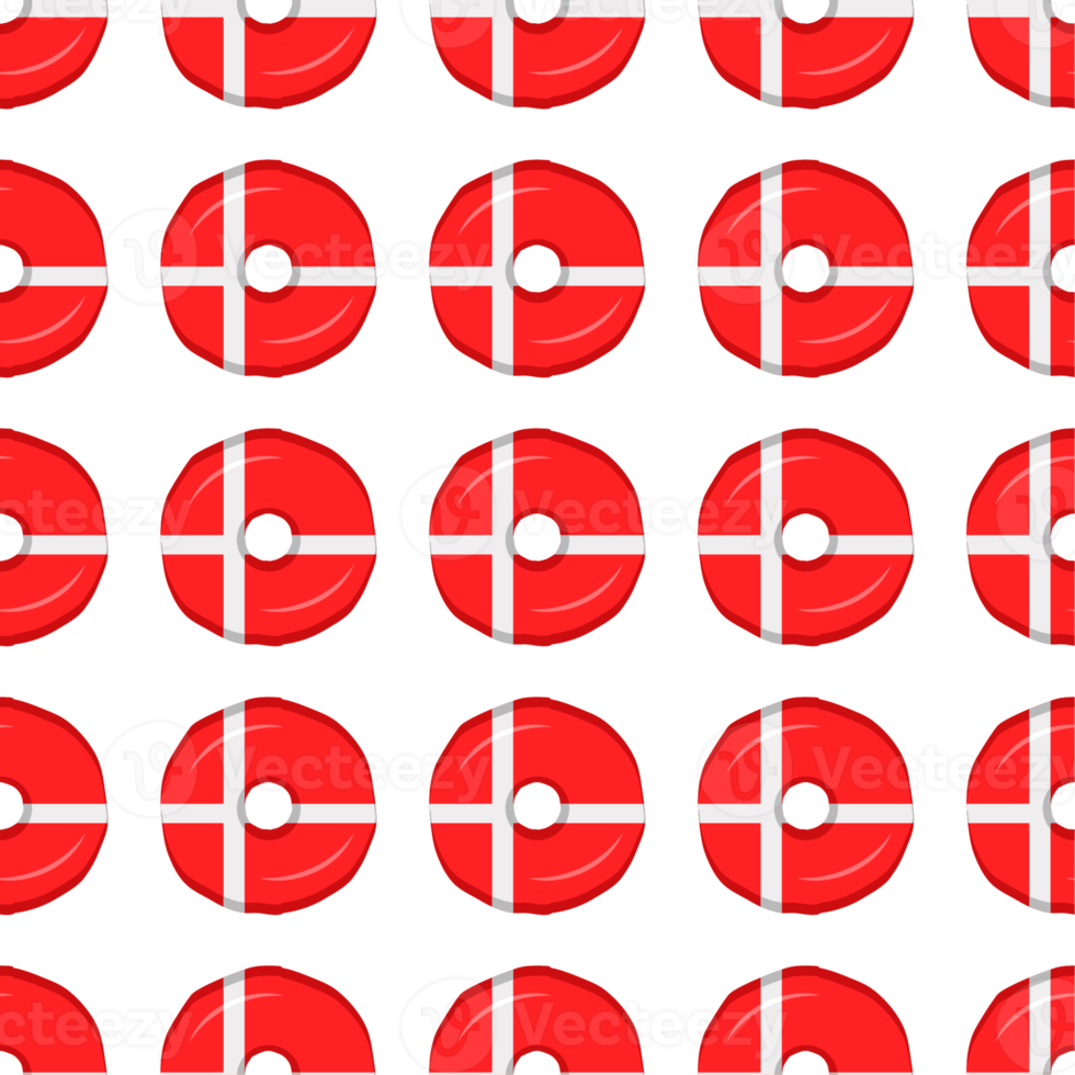 Pattern cookie with flag country Denmark in tasty biscuit png
