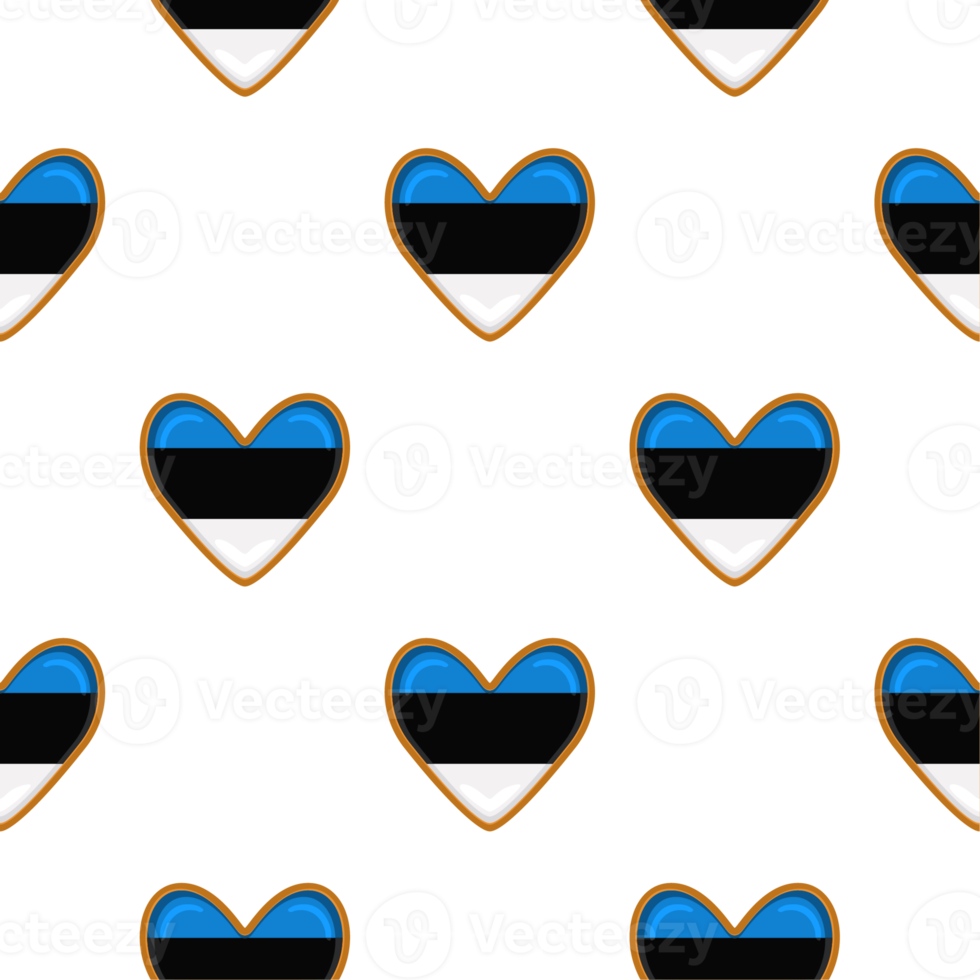 Pattern cookie with flag country Estonia in tasty biscuit png