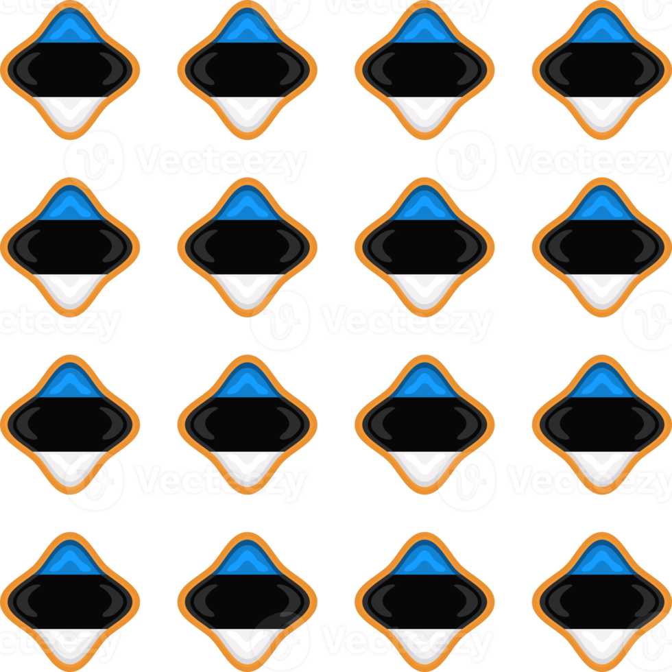 Pattern cookie with flag country Estonia in tasty biscuit png