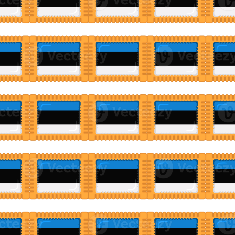 Pattern cookie with flag country Estonia in tasty biscuit png
