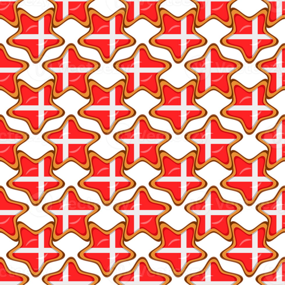 Pattern cookie with flag country Denmark in tasty biscuit png