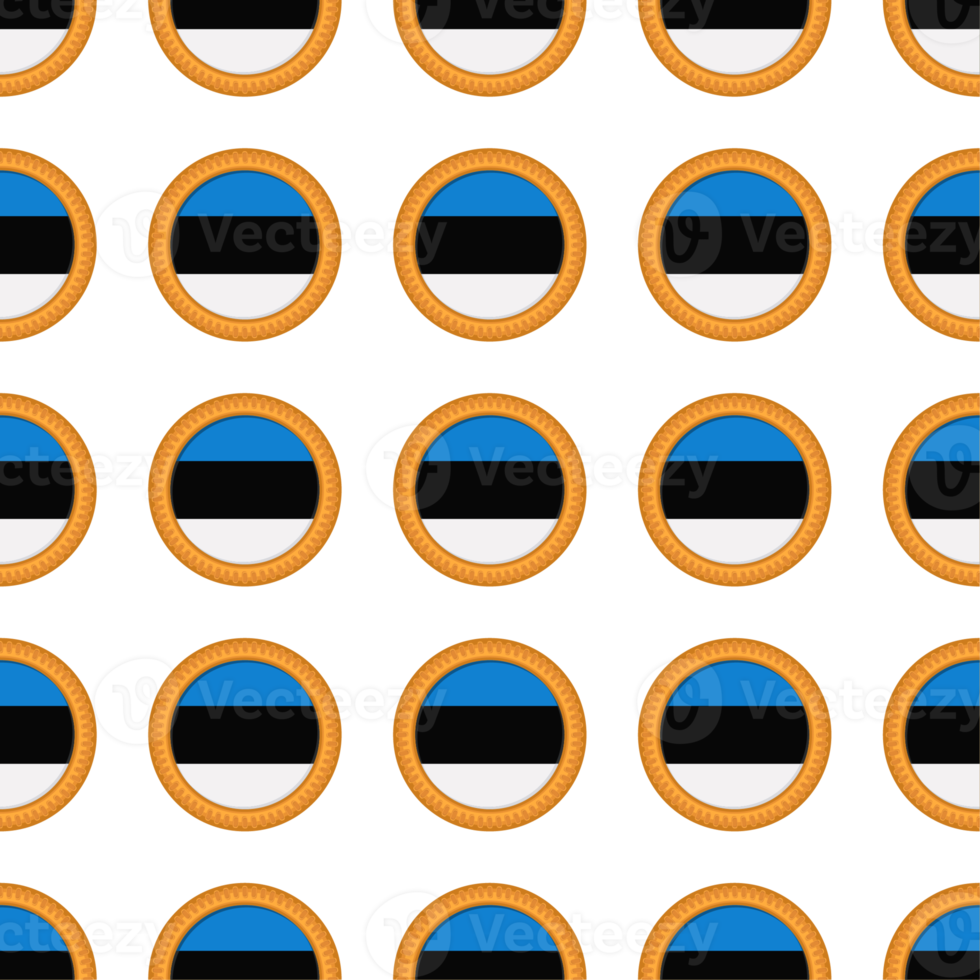 Pattern cookie with flag country Estonia in tasty biscuit png