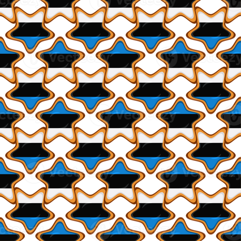 Pattern cookie with flag country Estonia in tasty biscuit png
