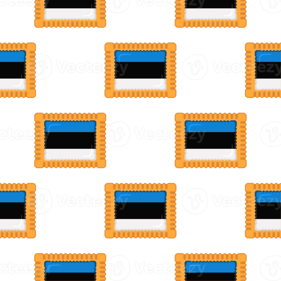 Pattern cookie with flag country Estonia in tasty biscuit png