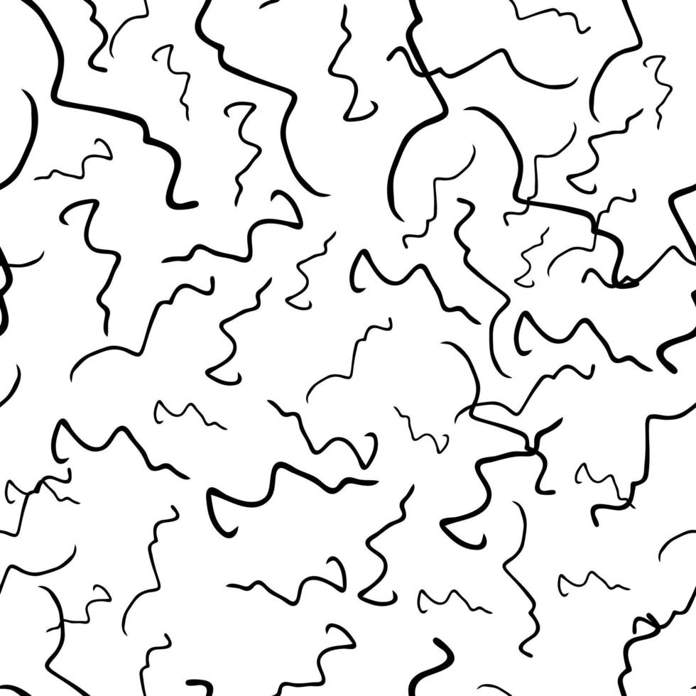 patrón sin costuras con forma de garabato dibujado a mano de boceto negro sobre fondo blanco. textura grunge abstracta. ilustración vectorial vector