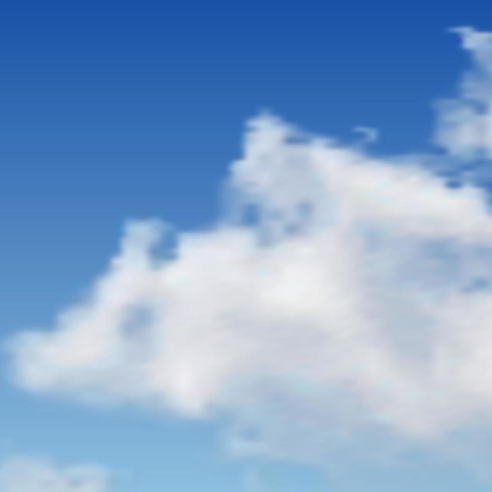 Natural background with cloud on blue sky. Realistic cloud on blue backdrop. Vector illustration