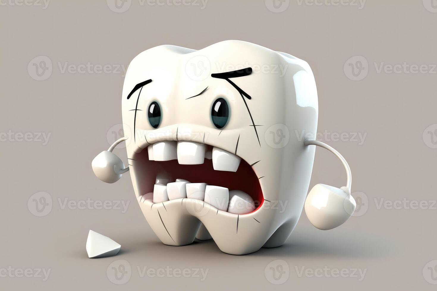 ai generado 3d roto dientes, agrietado dientes, diente fracturas boca y dientes salud concepto. varios dental enfermedades. diseño para bandera, diseñador, dental clínica o hospital. foto