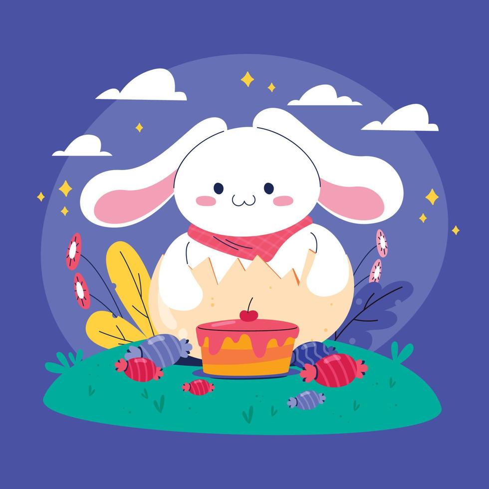 Cute White Bunny vector