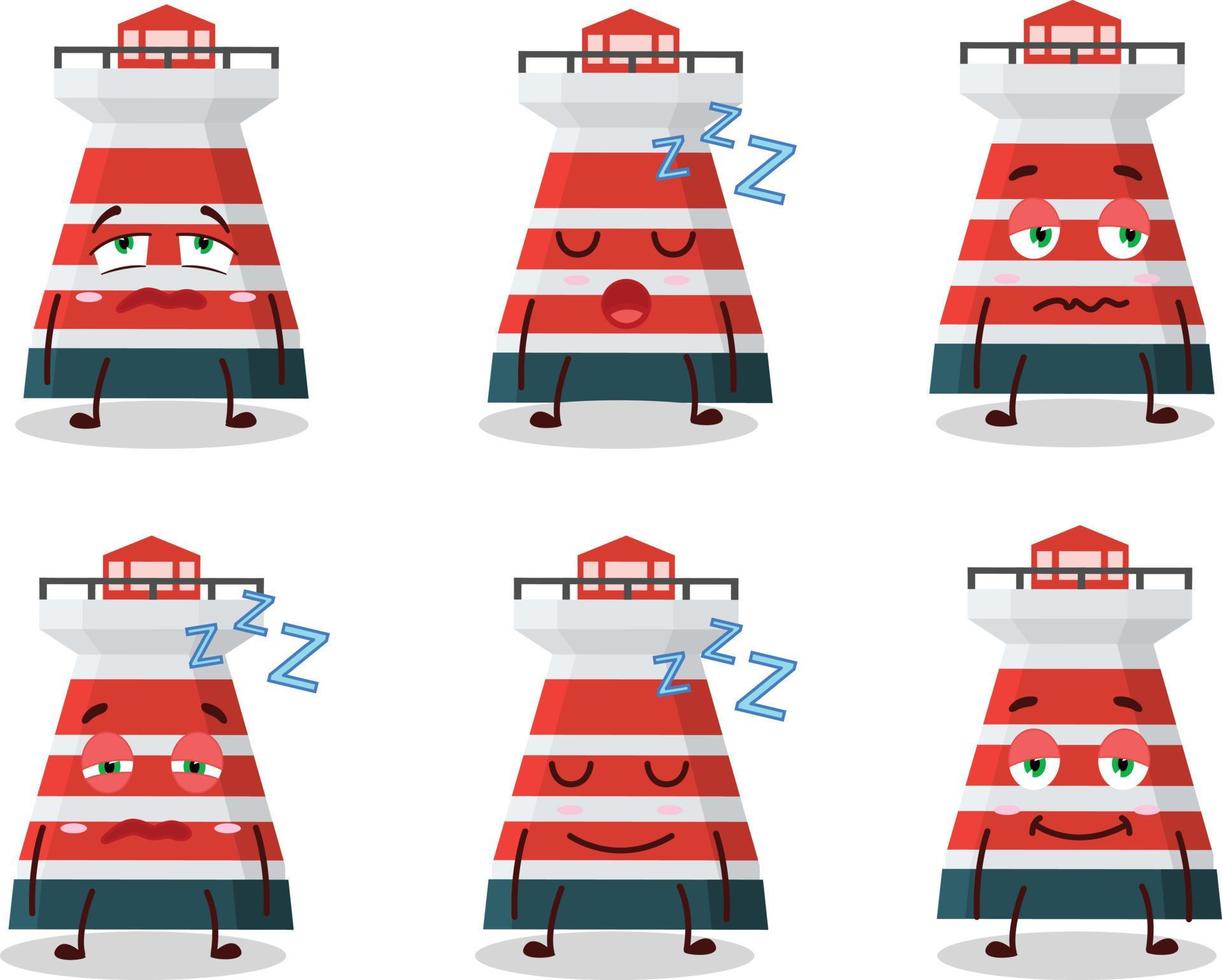 Cartoon character of mercusuar with sleepy expression vector