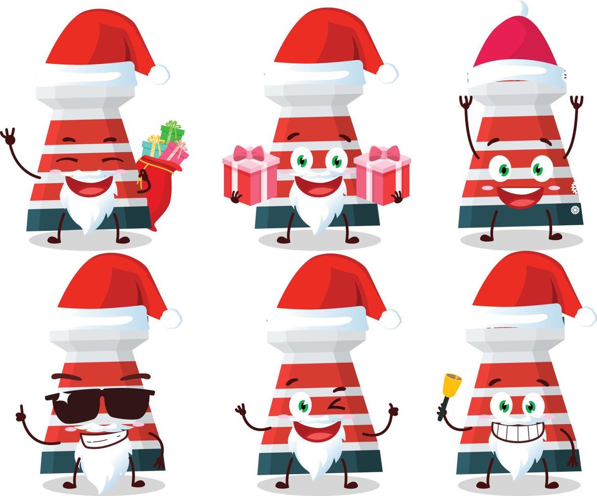 Santa Claus emoticons with mercusuar cartoon character vector