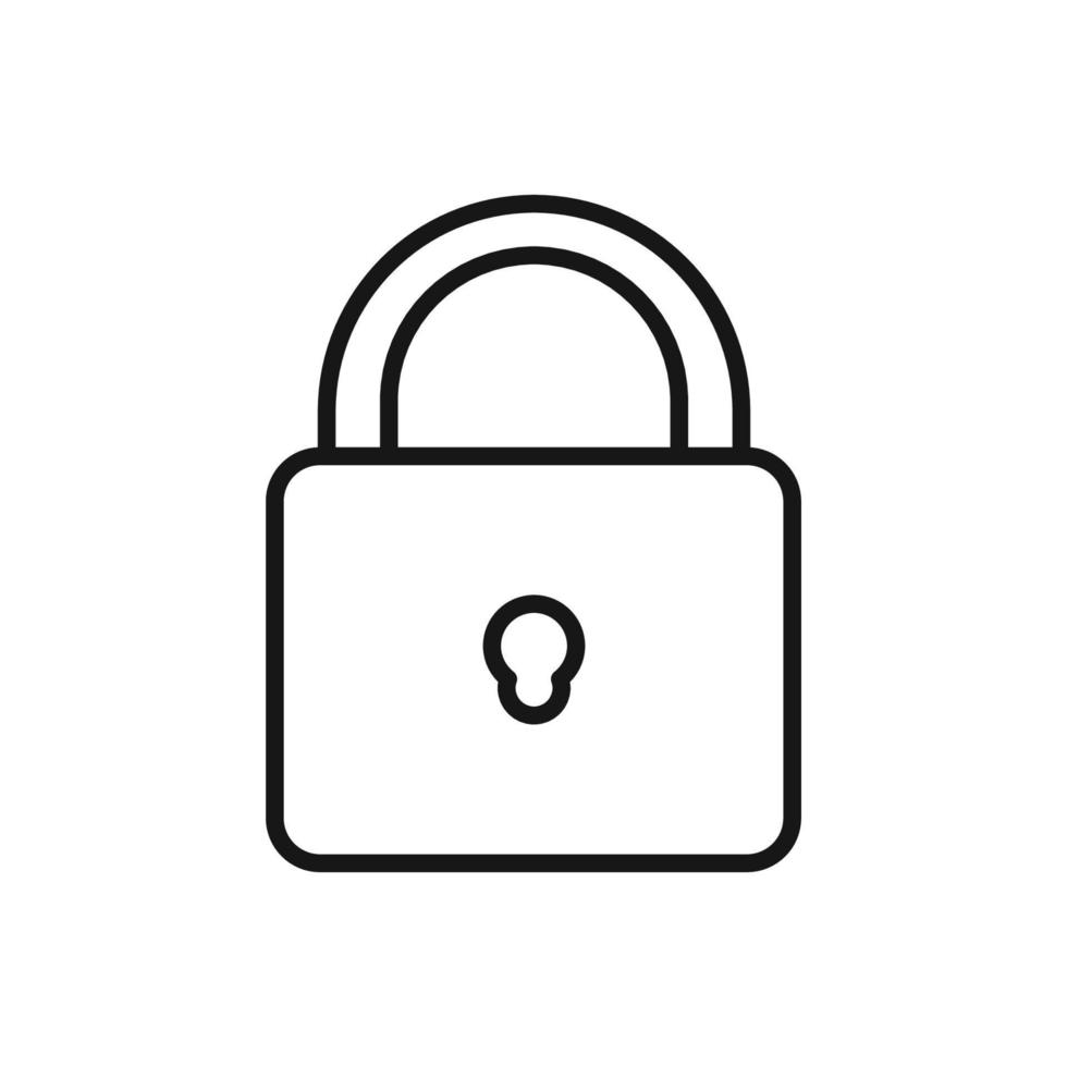 Editable Icon of Lock Padlock, Vector illustration isolated on white background. using for Presentation, website or mobile app