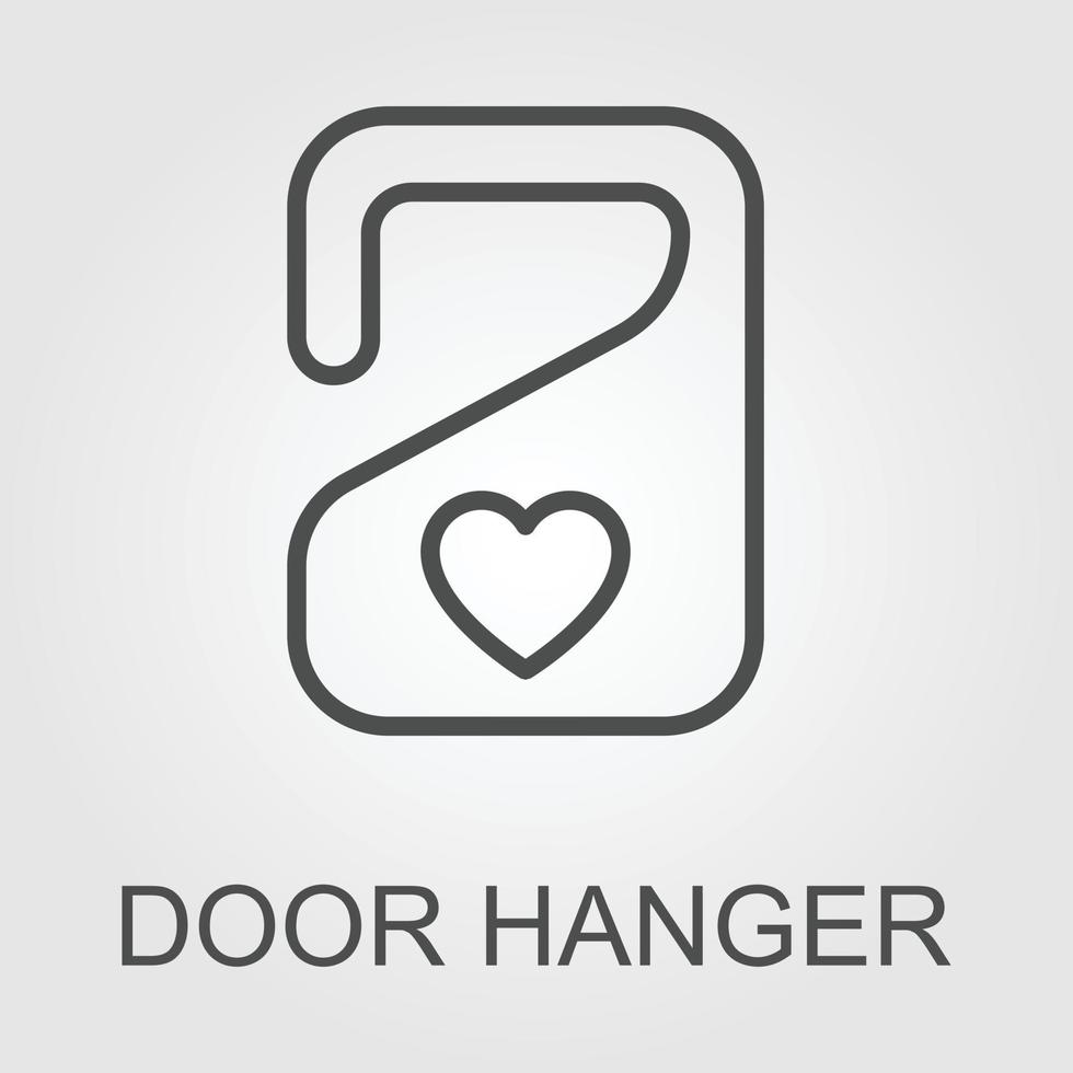 door hanger line icon, outline vector logo illustration, linear pictogram isolated on white