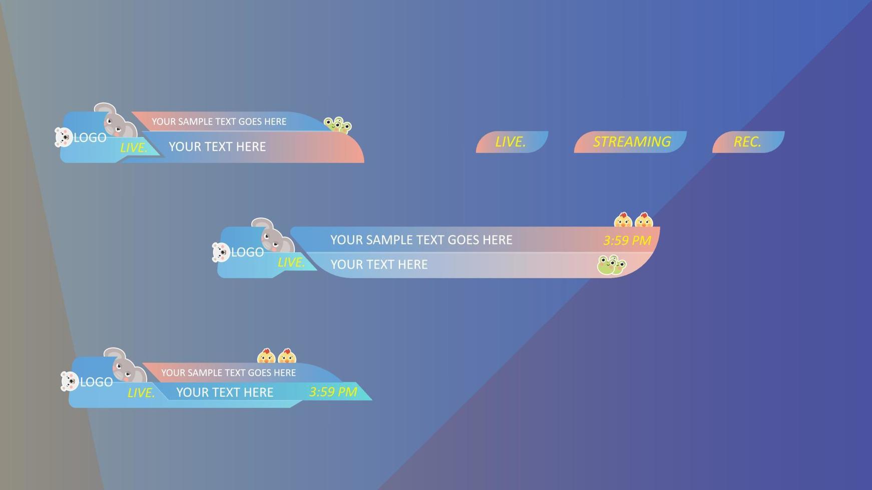 Lower Third Package Theme Animal vector