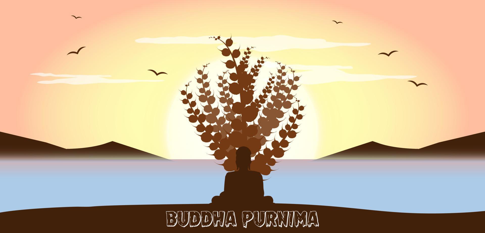 Vector illustration of buddha Purnima