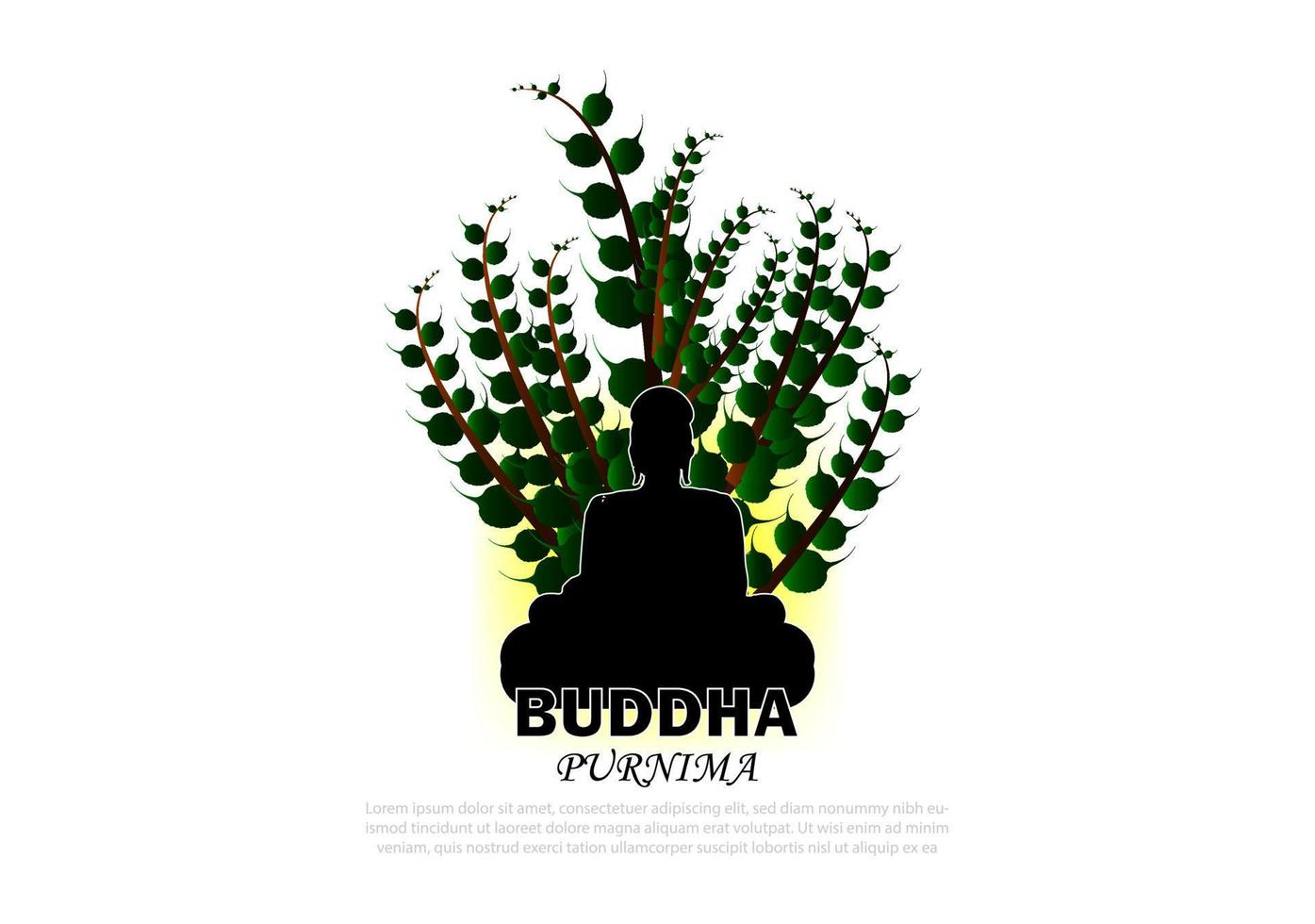 Vector illustration of buddha Purnima