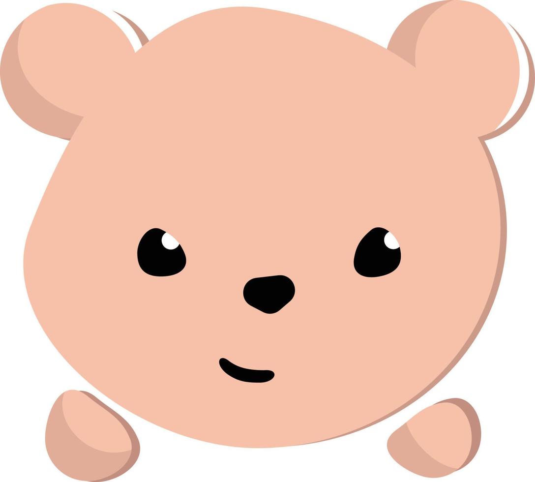 A cartoon shape of a teddy bear's face, suitable for making patterns, children's books, or mugs vector