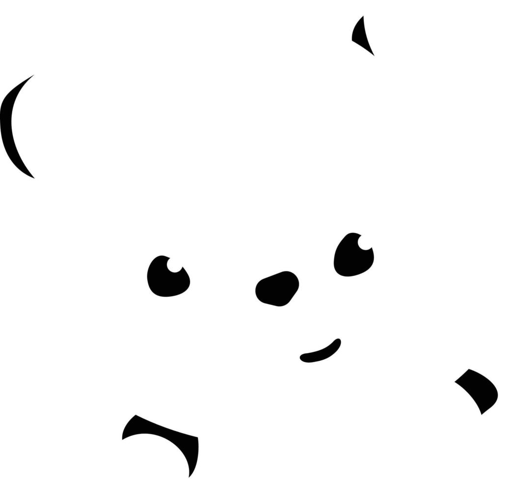 A cartoon shape of a teddy bear's face, suitable for making patterns, children's books, or mugs vector