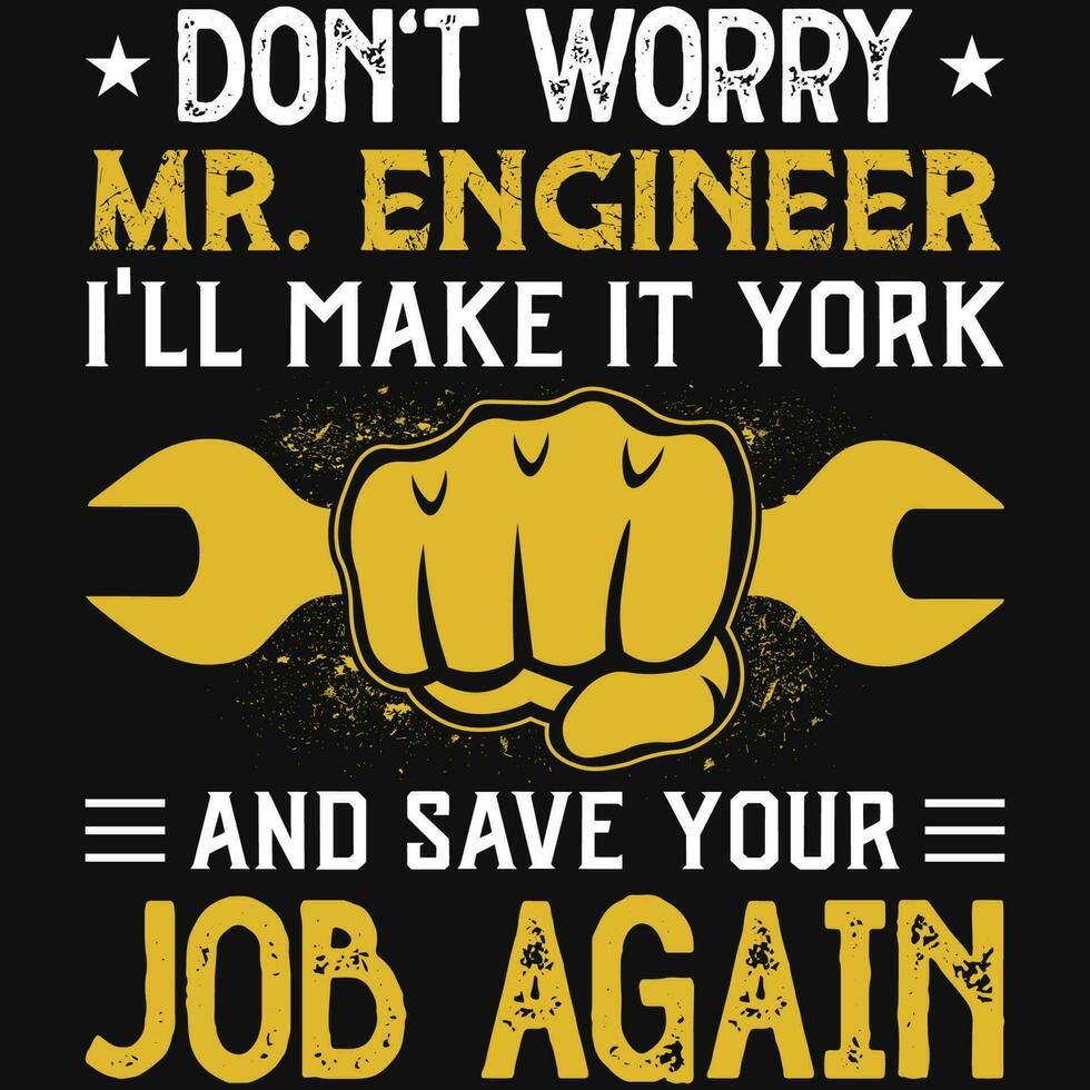 Engineering tshirt design vector