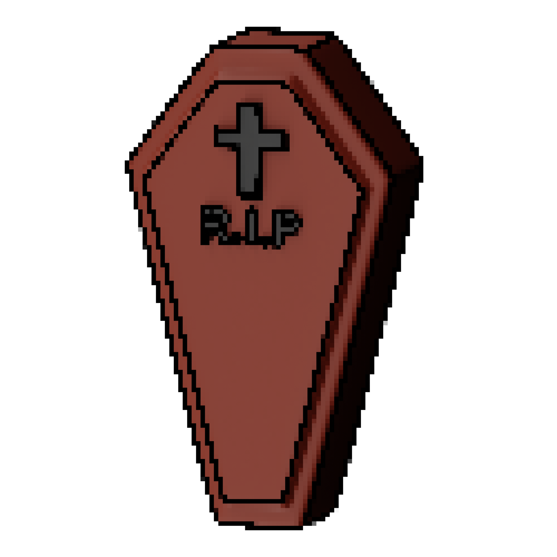 Free pixel art wooden coffin with cross decorative ornament halloween