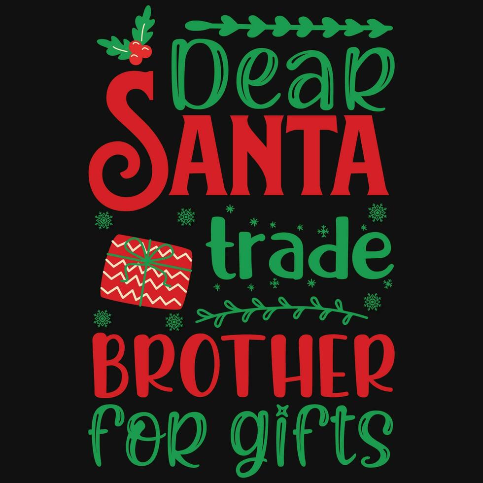 Christmas typographic tshirt design vector