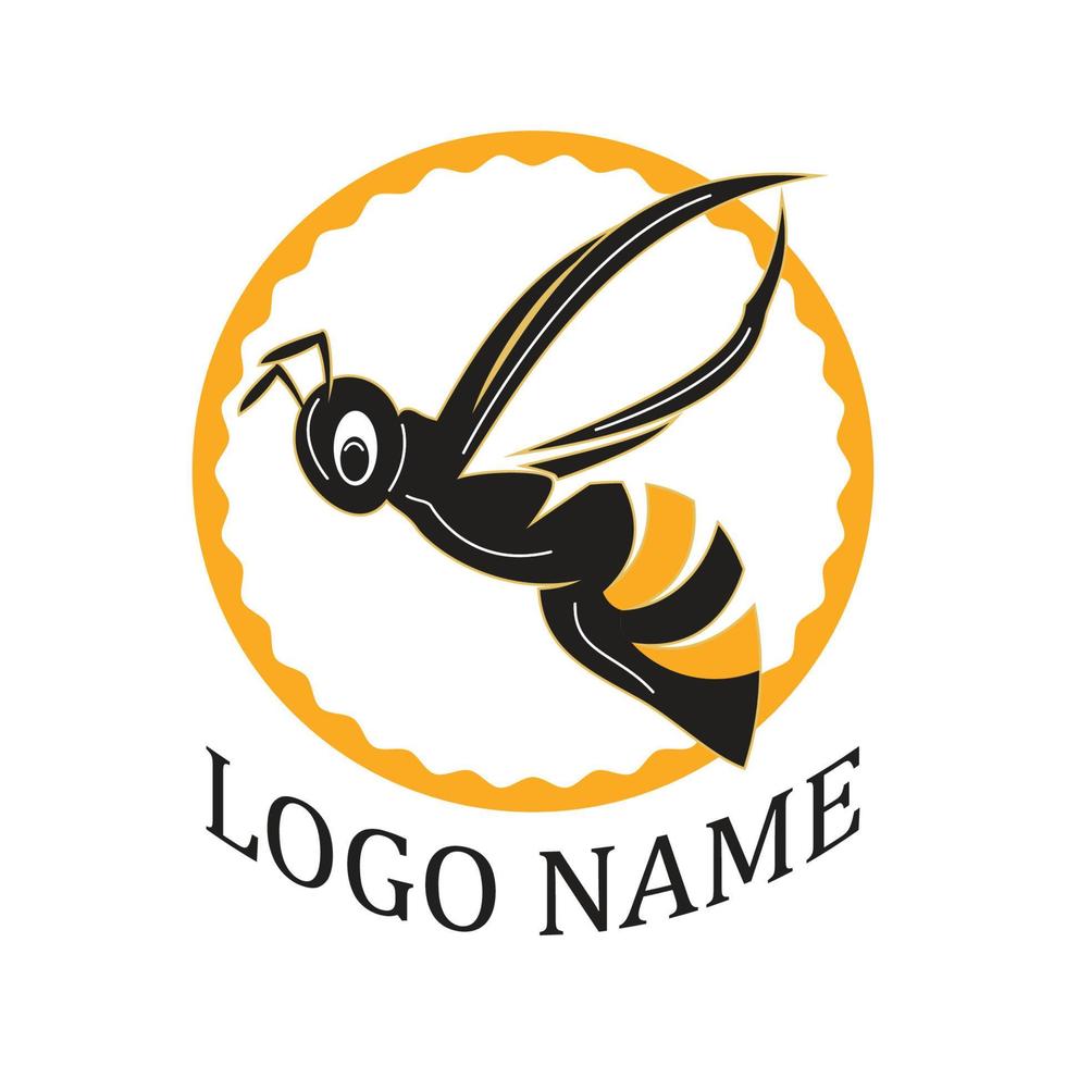 icono de diseño de ilustraciones de logotipo de abeja vector