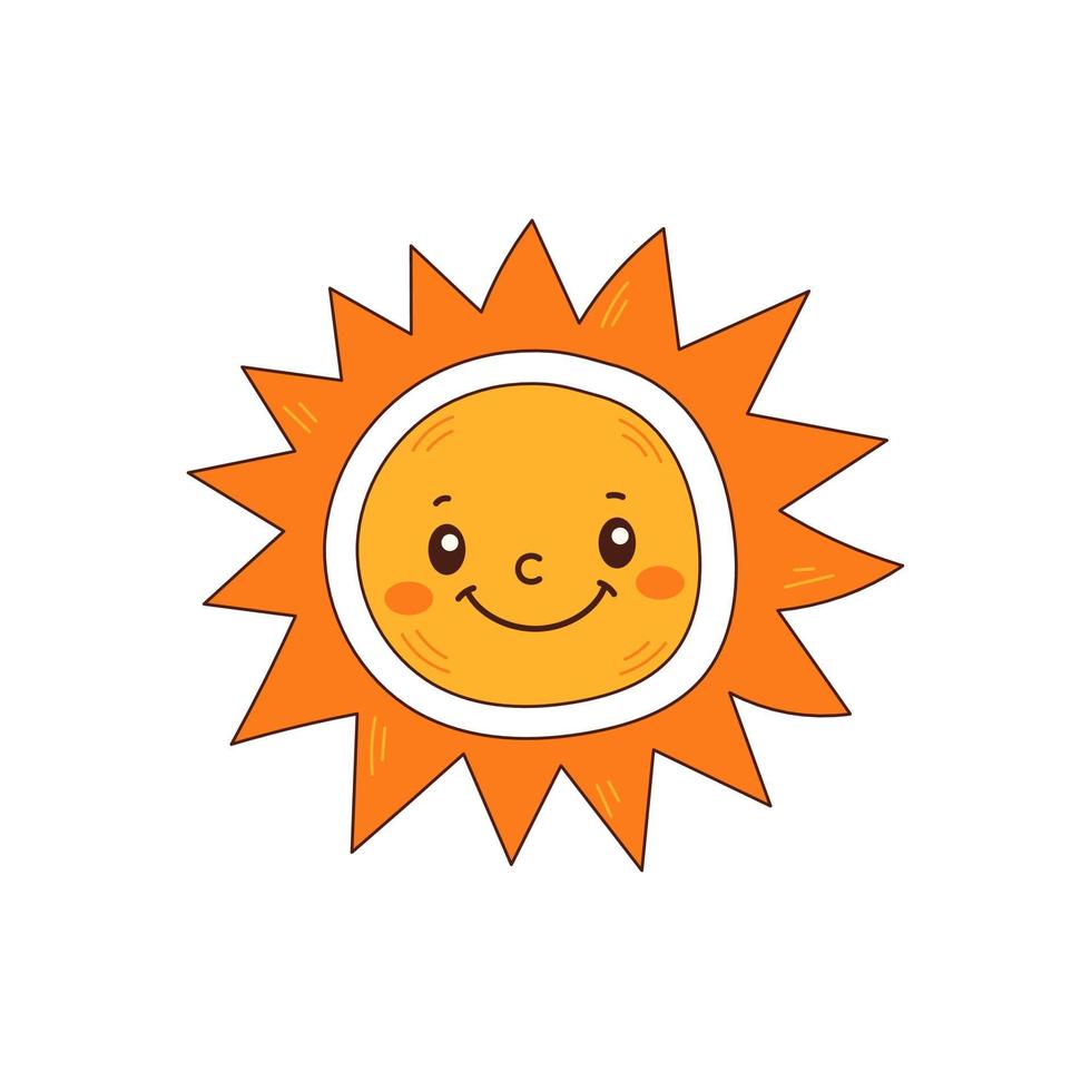 Cute smiling sun vector